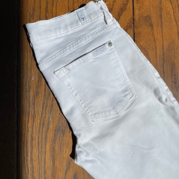 7 For All Mankind Skinny Mid-Rise White Jeans W27 - Picture 2 of 5